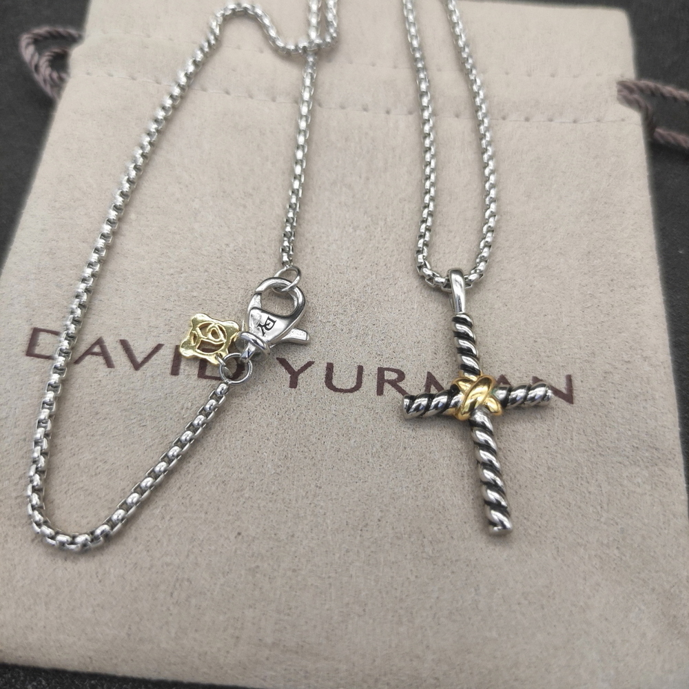 David Yurman Small Color-Separated Cross Necklace - Picture 9 of 9